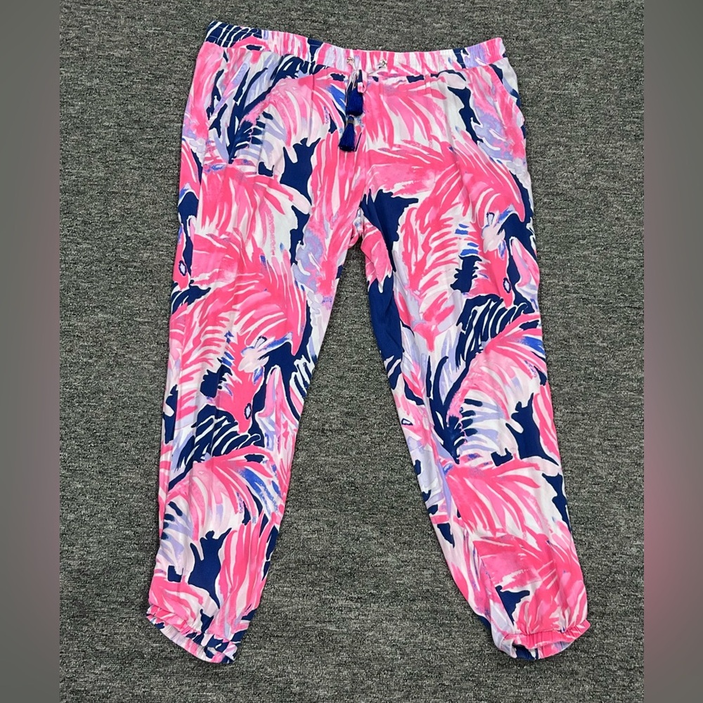 Lilly Pulitzer True Blue Paradise Point Jogger pants.